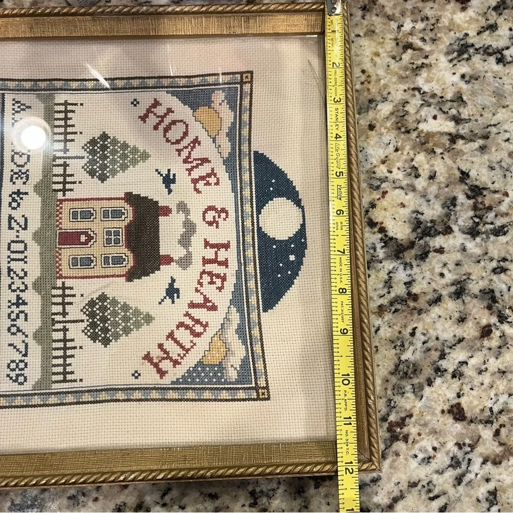 Framed Home & Hearth The Buttram House Cross-Stitch Art 1985